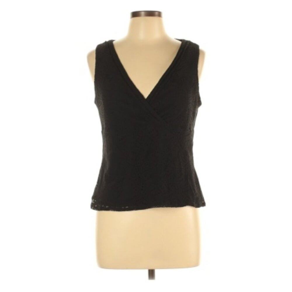 Nine & Co. Black Lace Sleeveless V-Neck Top 12